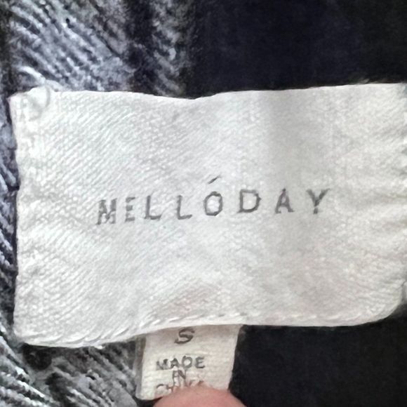 MELLODAY Blue White Plaid Button Down Shirt (S) - Picture 6 of 8